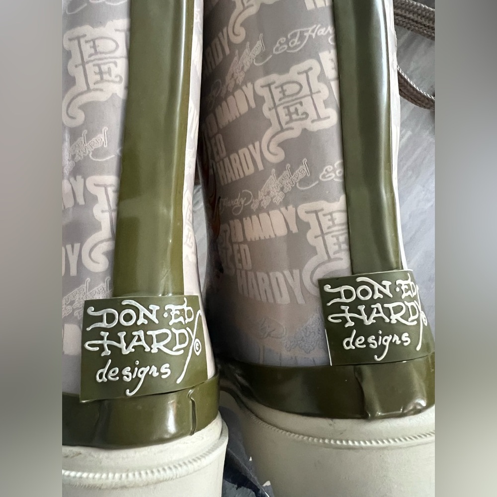 Ed Hardy Kids Rain & Snow Boots - Green, Blue, White - Picture 9 of 14